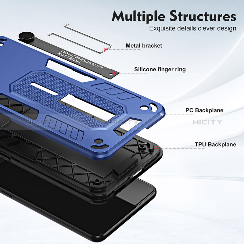 Realme C33用ハイブリットバンパーケース スタンド プラスチック 兼シリコーン カバー H01P Realme 