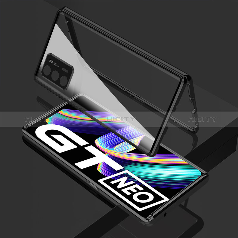 Realme GT Neo 2T 5G用ケース 高級感 手触り良い アルミメタル 製の金属製 360度 フルカバーバンパー 鏡面 カバー Realme 