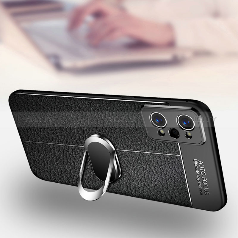 Realme GT Neo 3T 5G用シリコンケース ソフトタッチラバー レザー柄 アンド指輪 マグネット式 Realme 