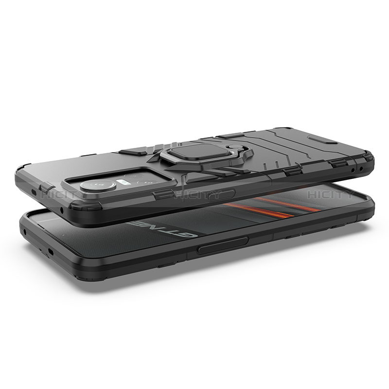 Realme GT Neo3 5G用ハイブリットバンパーケース プラスチック アンド指輪 マグネット式 Realme 