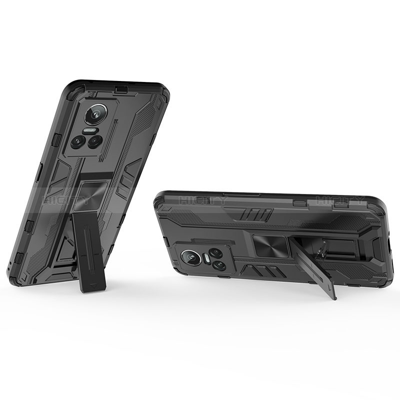 Realme GT Neo3 5G用ハイブリットバンパーケース スタンド プラスチック 兼シリコーン カバー マグネット式 KC1 Realme 
