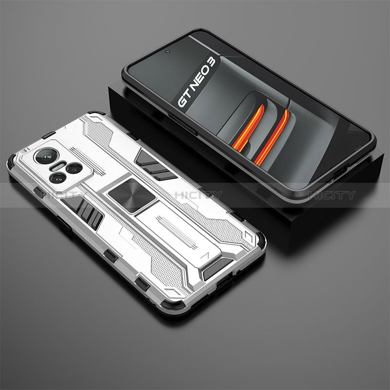 Realme GT Neo3 5G用ハイブリットバンパーケース スタンド プラスチック 兼シリコーン カバー マグネット式 KC2 Realme 