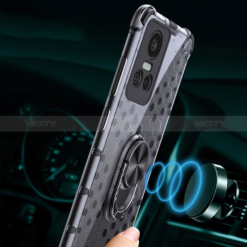 Realme GT Neo3 5G用360度 フルカバーハイブリットバンパーケース クリア透明 プラスチック 鏡面 アンド指輪 マグネット式 AM1 Realme 
