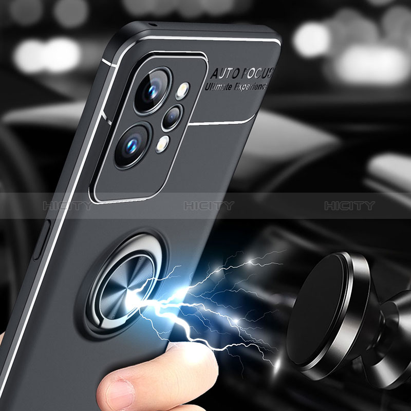 Realme GT2 Pro 5G用極薄ソフトケース シリコンケース 耐衝撃 全面保護 アンド指輪 マグネット式 バンパー SD1 Realme 