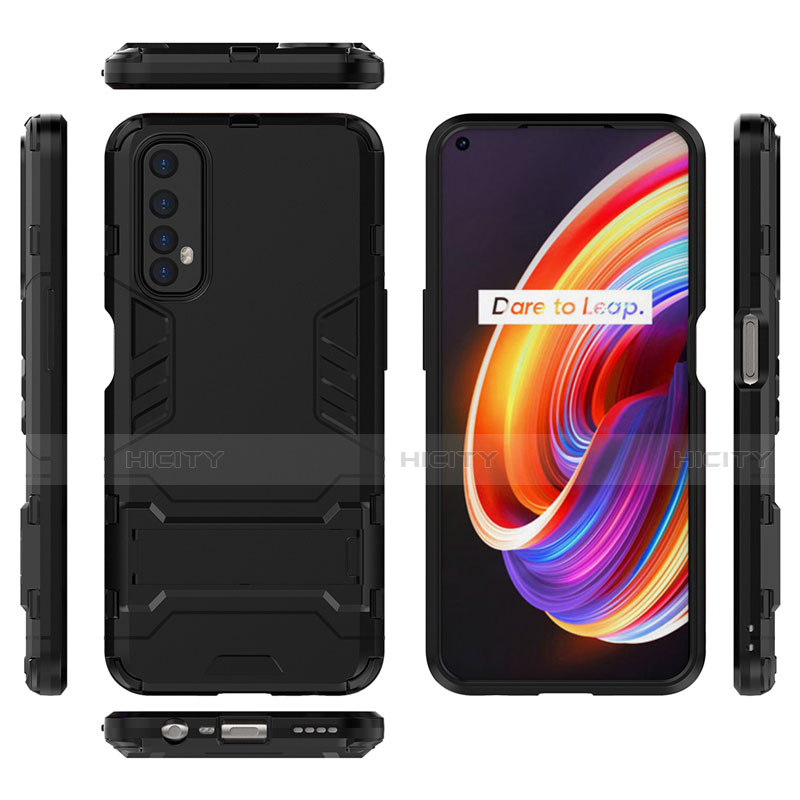 Realme Narzo 20 Pro用ハイブリットバンパーケース スタンド プラスチック 兼シリコーン カバー Realme 