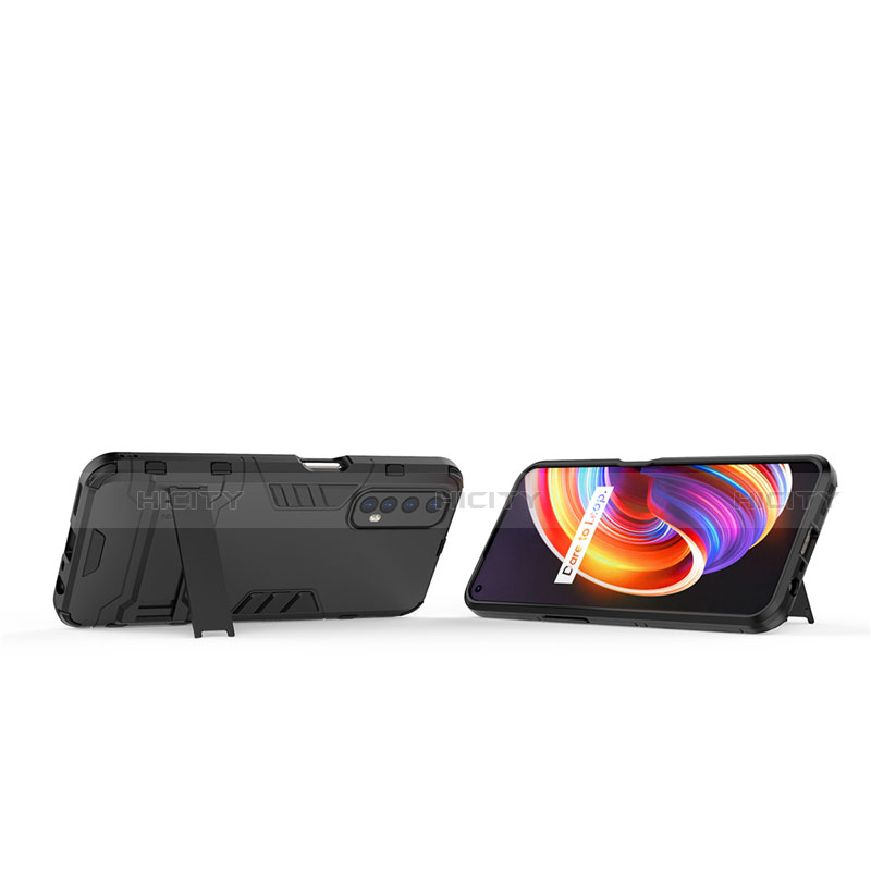 Realme Narzo 20 Pro用ハイブリットバンパーケース スタンド プラスチック 兼シリコーン カバー Realme 
