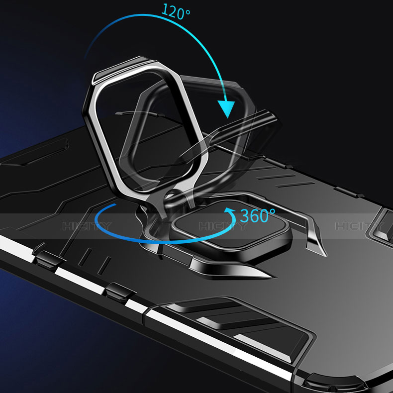Realme Narzo 30 Pro 5G用ハイブリットバンパーケース プラスチック アンド指輪 マグネット式 Realme 