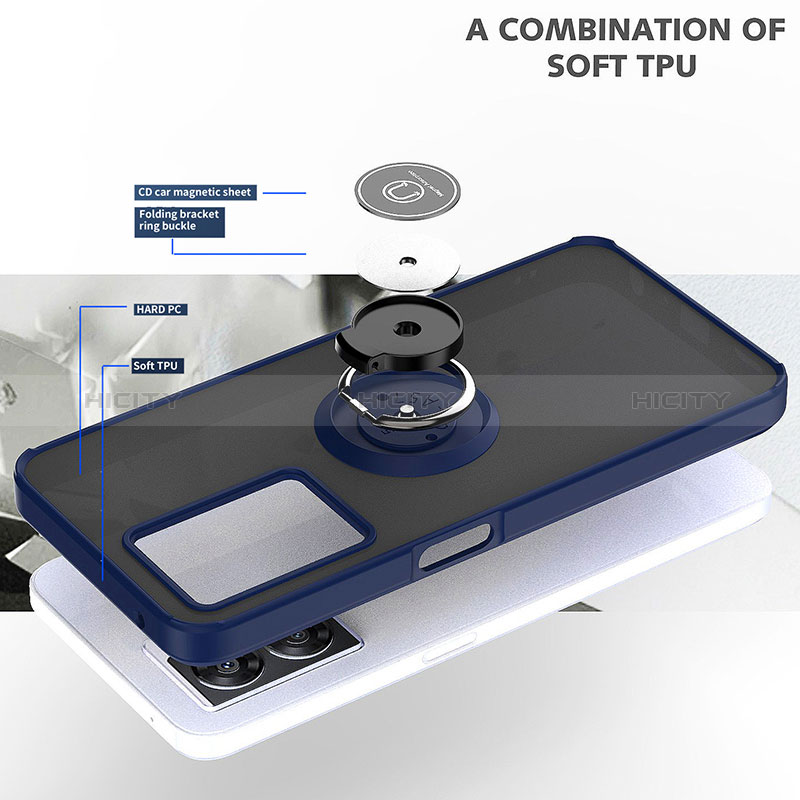 Realme Narzo 50 5G用ハイブリットバンパーケース プラスチック アンド指輪 マグネット式 QW2 Realme 