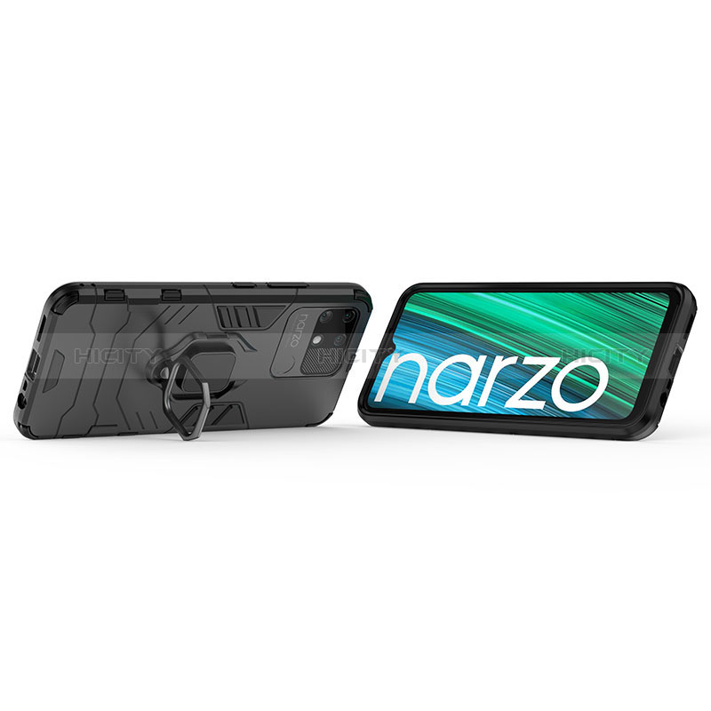 Realme Narzo 50A用ハイブリットバンパーケース プラスチック アンド指輪 マグネット式 KC2 Realme 
