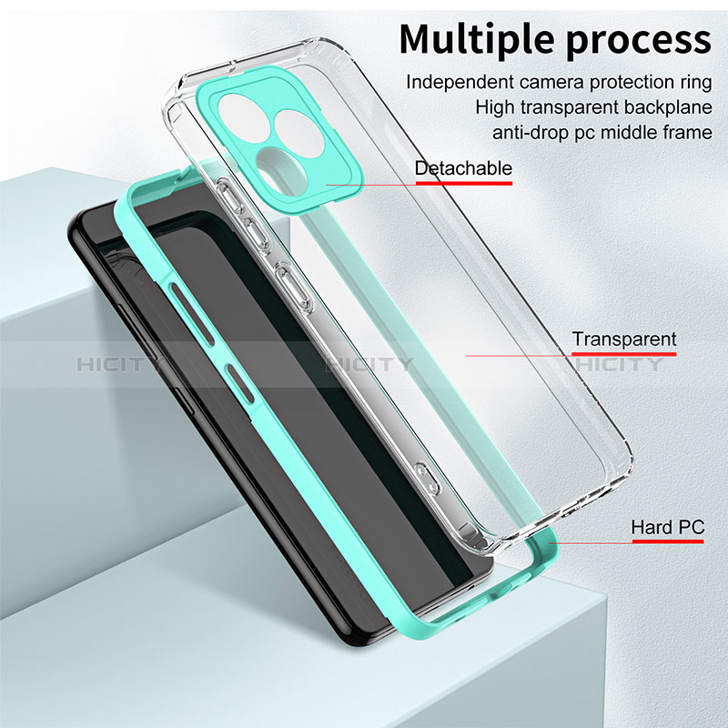Realme Narzo N53用ハイブリットバンパーケース クリア透明 プラスチック 鏡面 カバー H01P Realme 