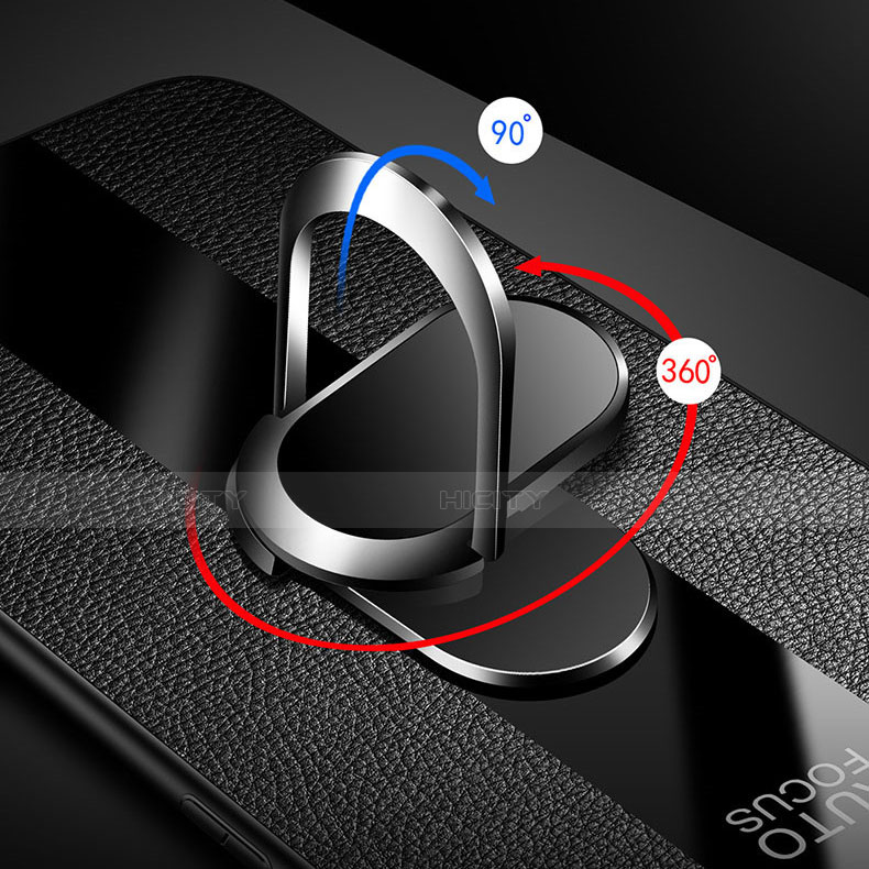 Realme Q2 Pro 5G用シリコンケース ソフトタッチラバー レザー柄 アンド指輪 マグネット式 Realme 