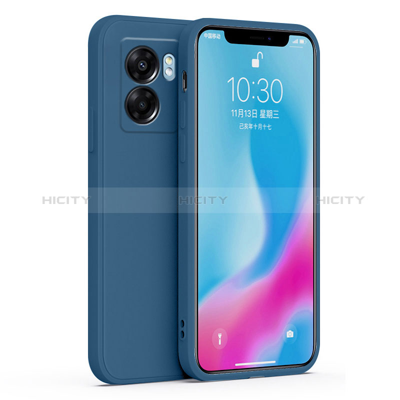 Realme V23 5G用360度 フルカバー極薄ソフトケース シリコンケース 耐衝撃 全面保護 バンパー S01 Realme ブルー