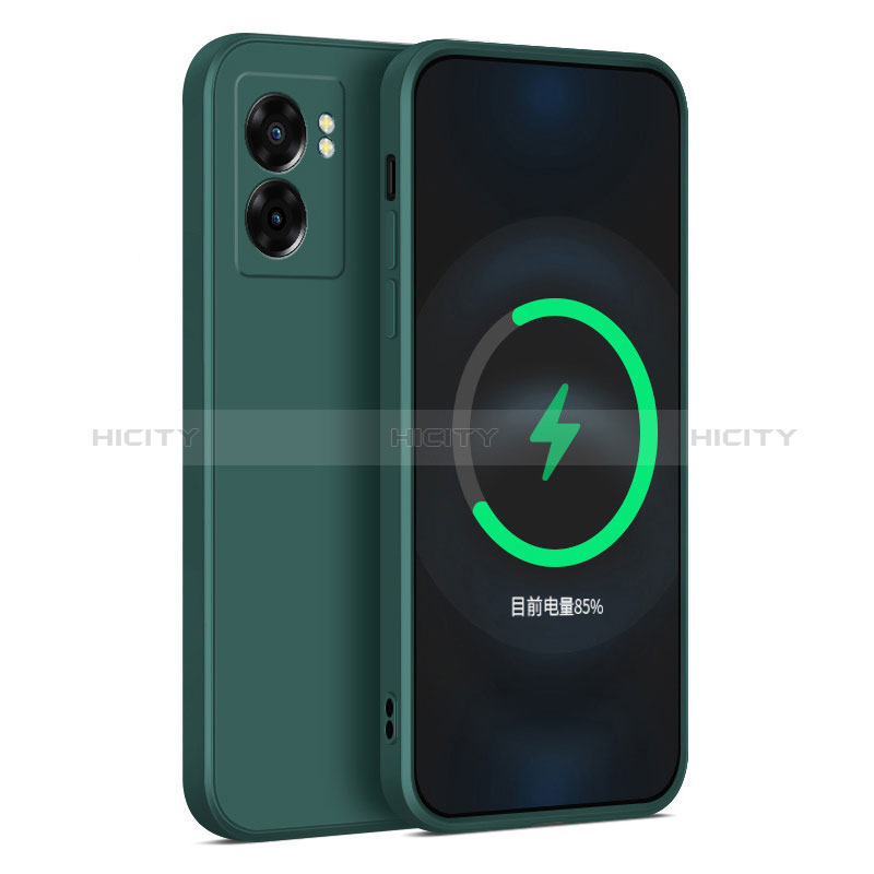 Realme V23 5G用360度 フルカバー極薄ソフトケース シリコンケース 耐衝撃 全面保護 バンパー Realme モスグリー