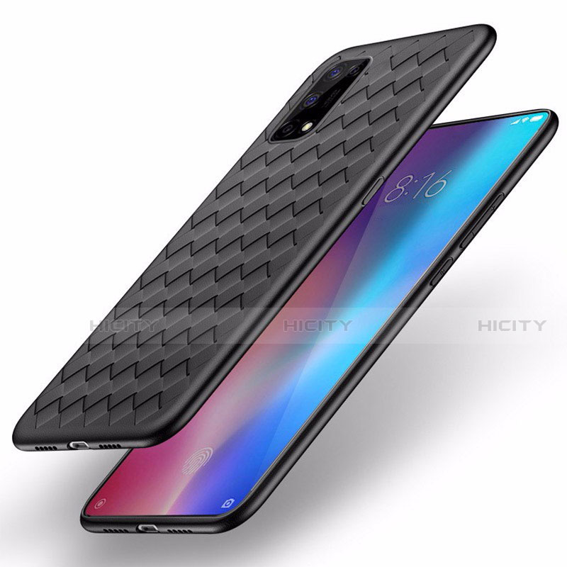 Realme V5 5G用シリコンケース ソフトタッチラバー レザー柄 カバー Realme 