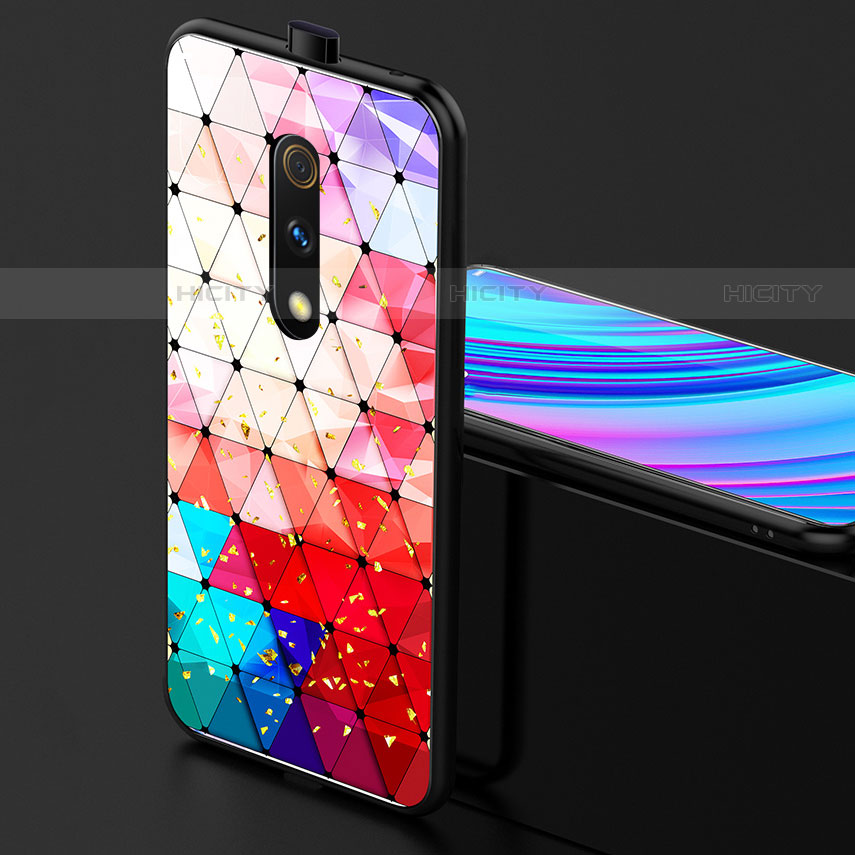 Realme X用ハイブリットバンパーケース プラスチック パターン 鏡面 Realme カラフル