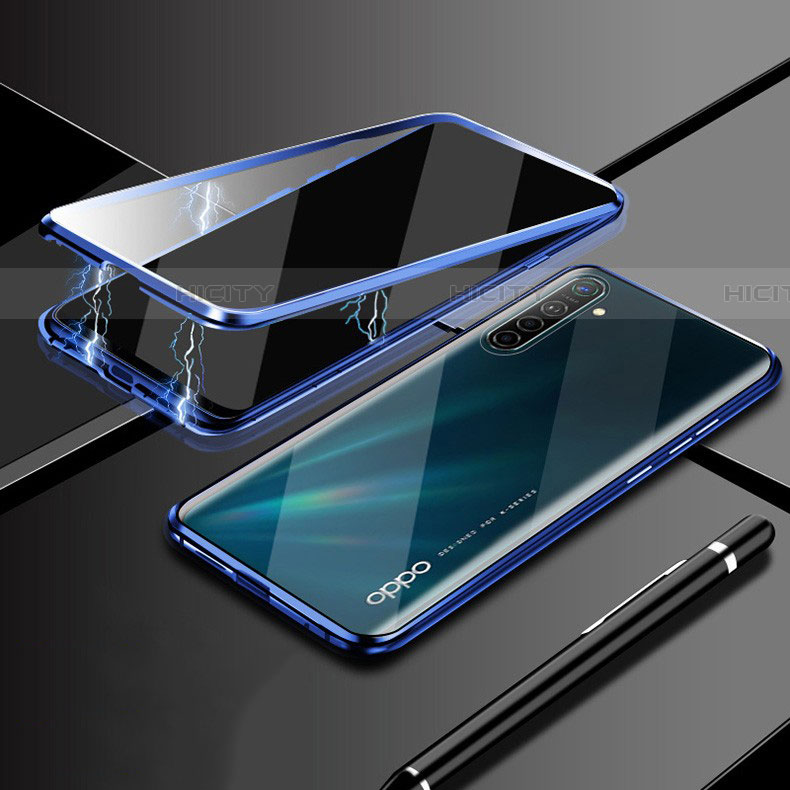 Realme X2用ケース 高級感 手触り良い アルミメタル 製の金属製 360度 フルカバーバンパー 鏡面 カバー M02 Realme 