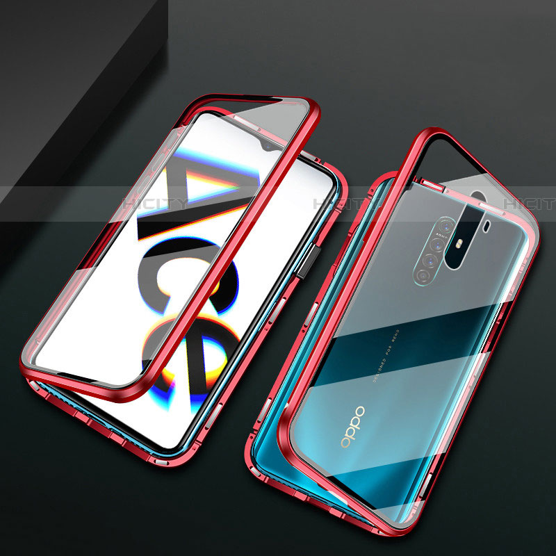 Realme X2 Pro用ケース 高級感 手触り良い アルミメタル 製の金属製 360度 フルカバーバンパー 鏡面 カバー M01 Realme 