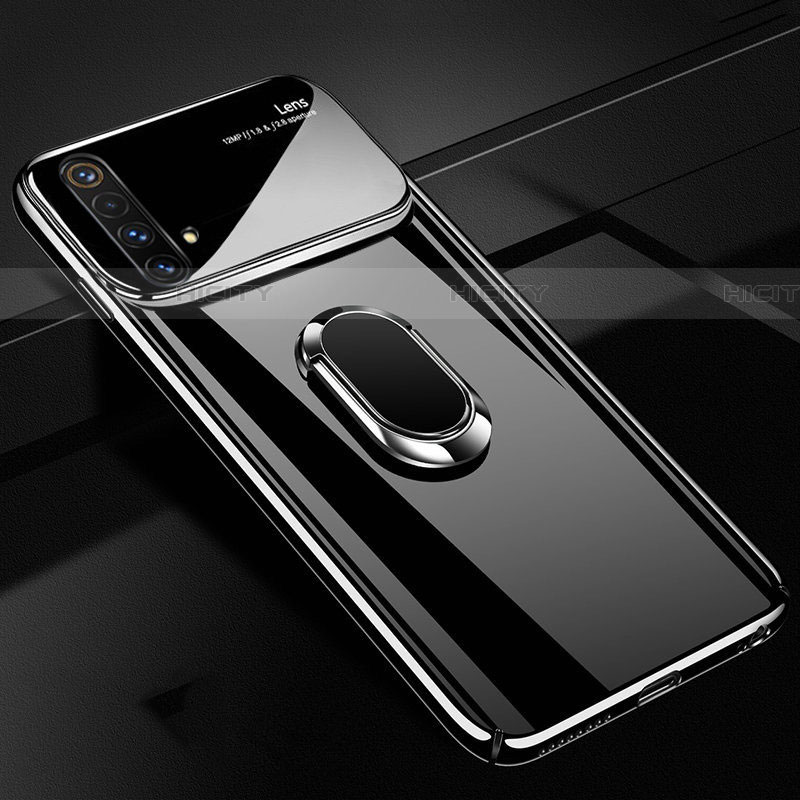 Realme X3 SuperZoom用ハードケース プラスチック 質感もマット アンド指輪 マグネット式 A01 Realme ブラック
