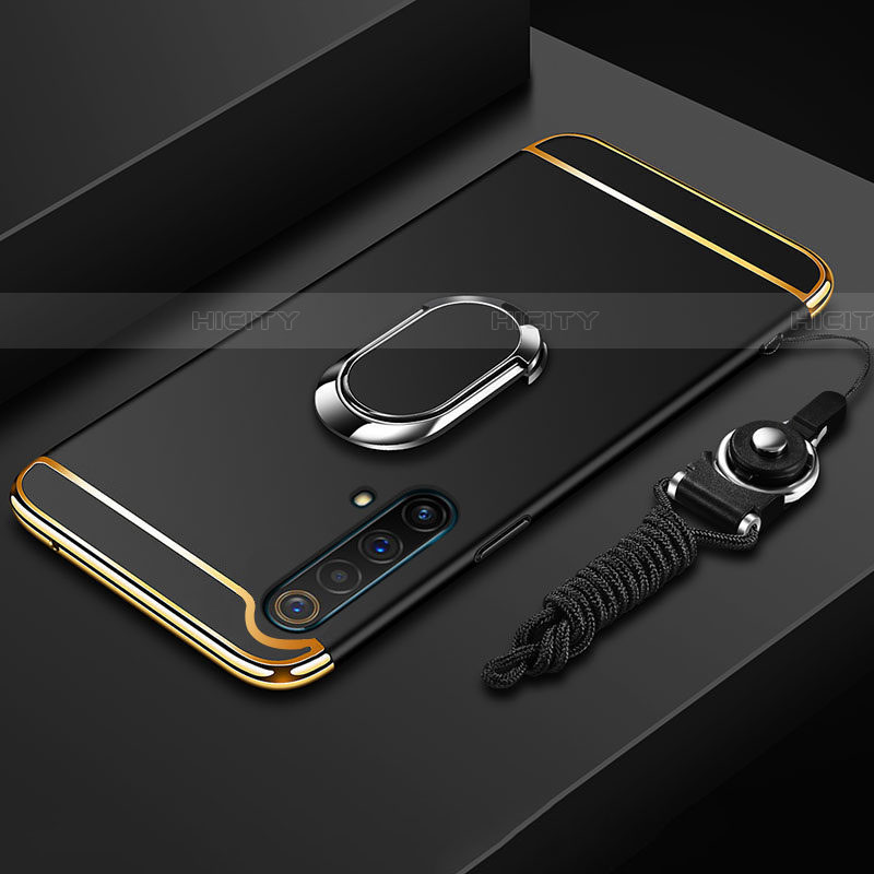Realme X3 SuperZoom用ケース 高級感 手触り良い メタル兼プラスチック バンパー アンド指輪 亦 ひも Realme 
