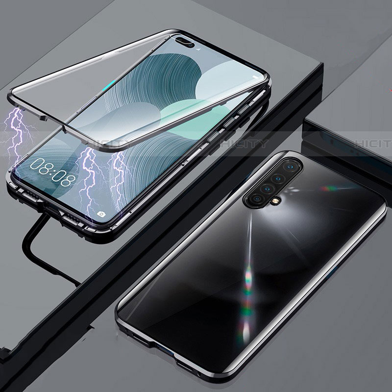 Realme X50 5G用ケース 高級感 手触り良い アルミメタル 製の金属製 360度 フルカバーバンパー 鏡面 カバー Realme ブラック