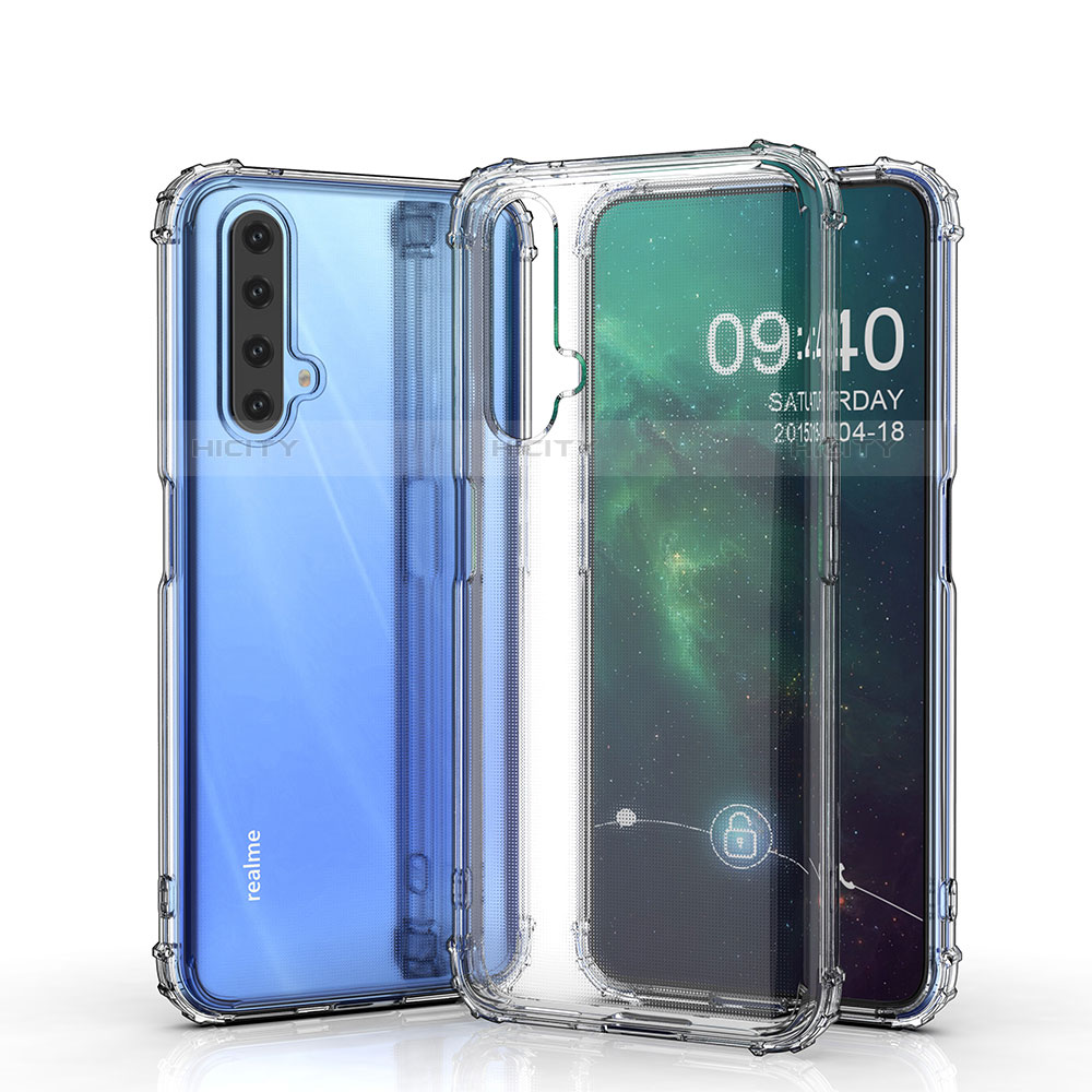 Realme X50 5G用極薄ソフトケース シリコンケース 耐衝撃 全面保護 クリア透明 T02 Realme クリア