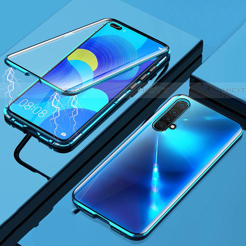 Realme X50m 5G用ケース 高級感 手触り良い アルミメタル 製の金属製 360度 フルカバーバンパー 鏡面 カバー Realme ネイビー