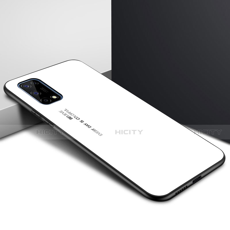Realme X7 5G用ハイブリットバンパーケース プラスチック 鏡面 カバー Realme ホワイト