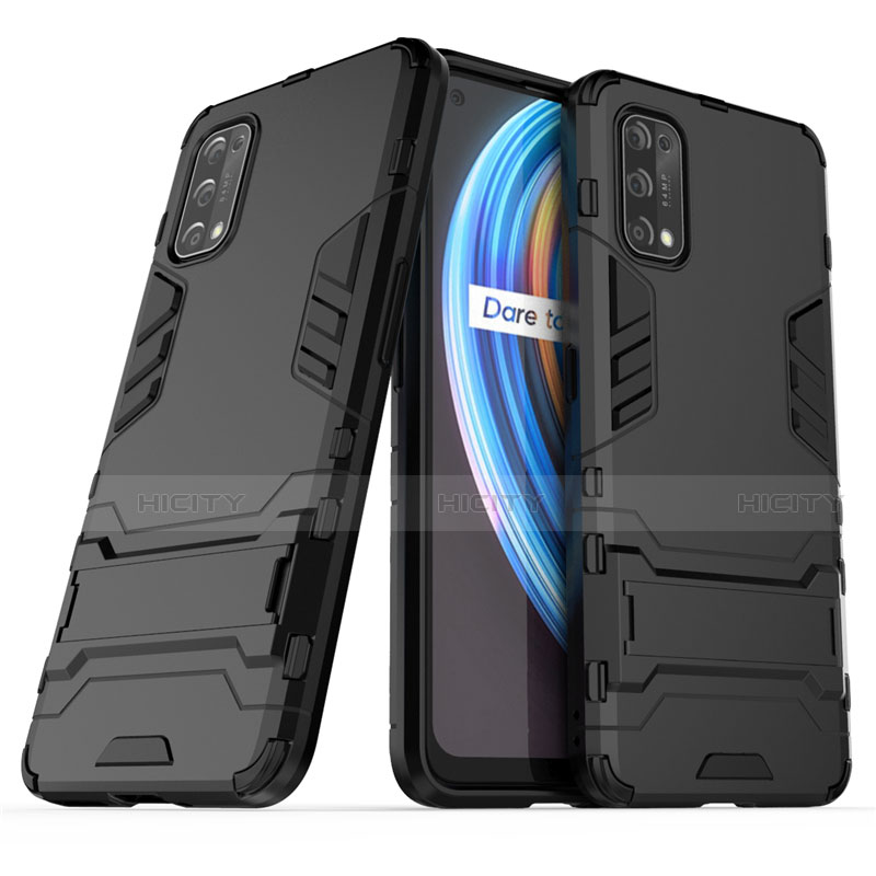 Realme X7 5G用ハイブリットバンパーケース スタンド プラスチック 兼シリコーン カバー Realme 