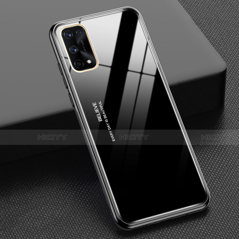 Realme X7 5G用ハイブリットバンパーケース プラスチック 鏡面 虹 グラデーション 勾配色 カバー Realme 