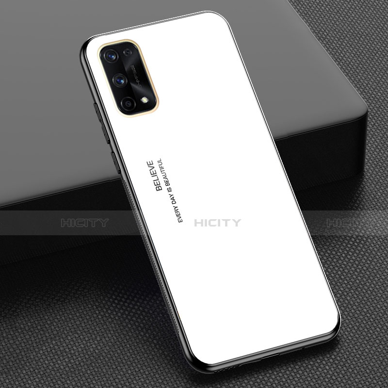 Realme X7 5G用ハイブリットバンパーケース プラスチック 鏡面 虹 グラデーション 勾配色 カバー Realme 