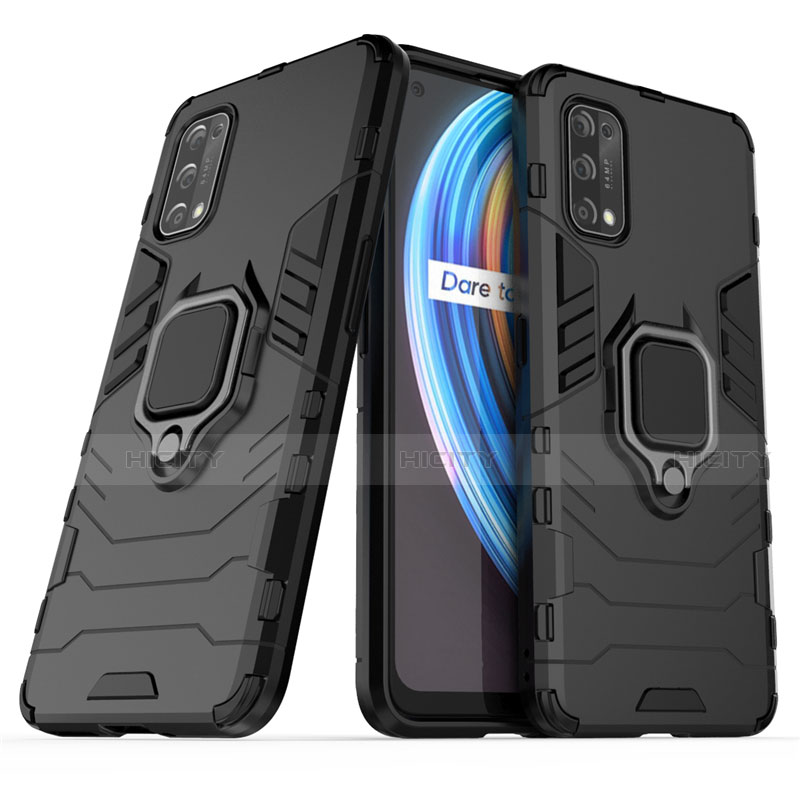 Realme X7 5G用ハイブリットバンパーケース プラスチック アンド指輪 マグネット式 Realme 