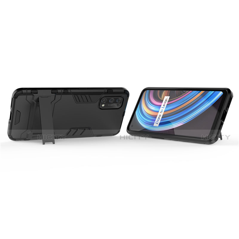 Realme X7 Pro 5G用ハイブリットバンパーケース スタンド プラスチック 兼シリコーン カバー Realme 