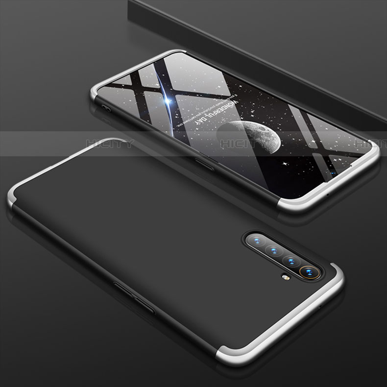 Realme XT用ハードケース プラスチック 質感もマット 前面と背面 360度 フルカバー M01 Realme シルバー・ブラック