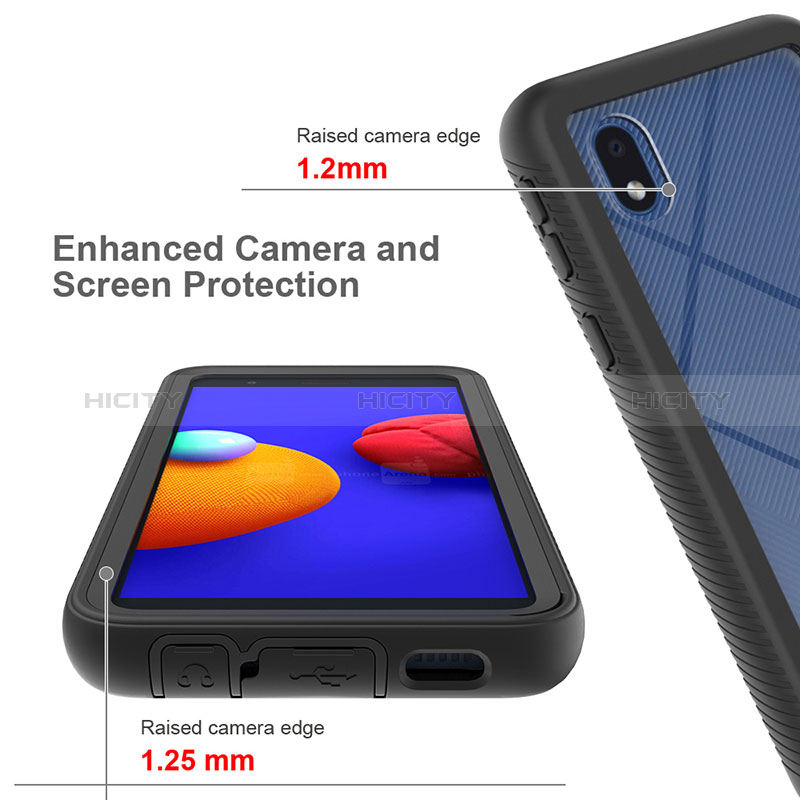 Samsung Galaxy A01 Core用360度 フルカバー ハイブリットバンパーケース クリア透明 プラスチック カバー ZJ1 サムスン 