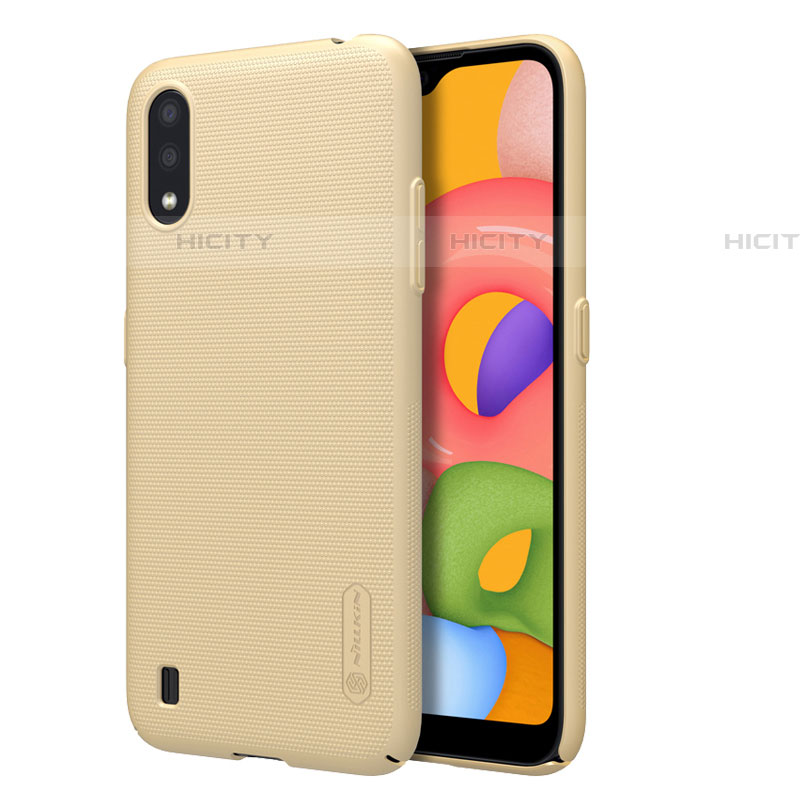 Samsung Galaxy A01 SM-A015用ハードケース プラスチック 質感もマット カバー サムスン ゴールド