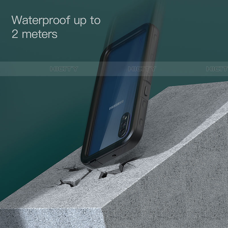 Samsung Galaxy A01 SM-A015用完全防水ケース ハイブリットバンパーカバー 高級感 手触り良い 360度 サムスン ブラック