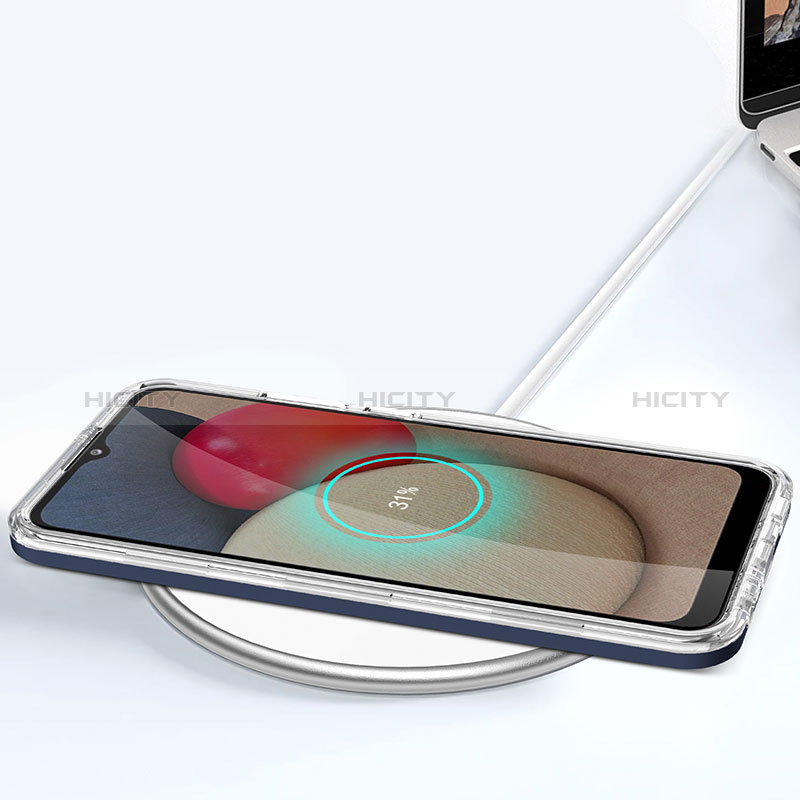 Samsung Galaxy A02s用ハイブリットバンパーケース クリア透明 プラスチック 鏡面 カバー MQ1 サムスン 