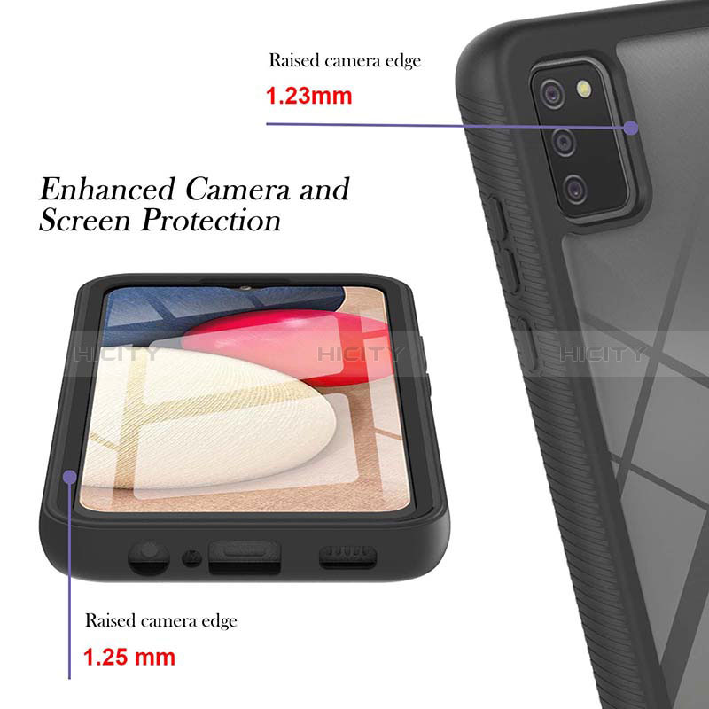 Samsung Galaxy A02s用360度 フルカバー ハイブリットバンパーケース クリア透明 プラスチック カバー ZJ1 サムスン 
