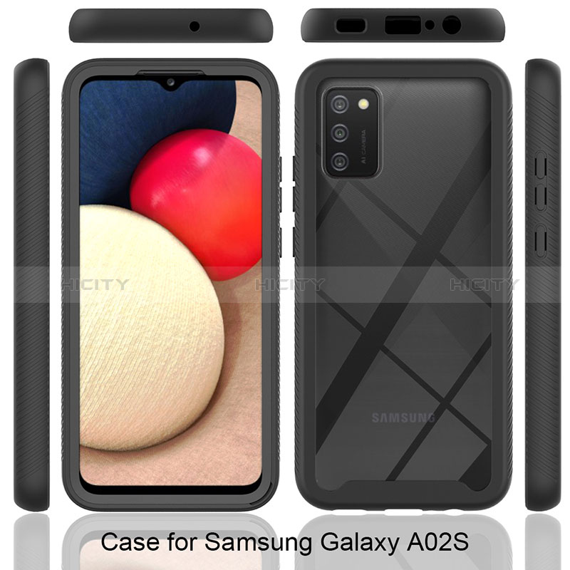 Samsung Galaxy A02s用360度 フルカバー ハイブリットバンパーケース クリア透明 プラスチック カバー JX1 サムスン 