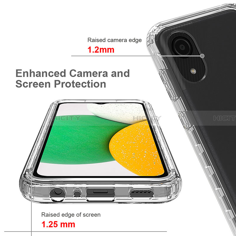 Samsung Galaxy A03 Core用前面と背面 360度 フルカバー 極薄ソフトケース シリコンケース 耐衝撃 全面保護 バンパー 勾配色 透明 サムスン 