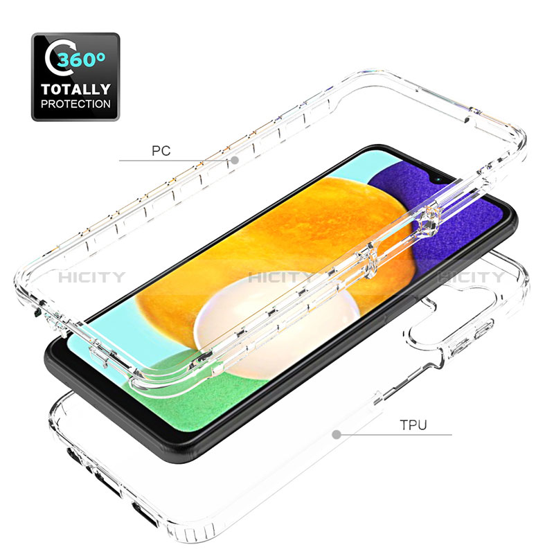 Samsung Galaxy A04s用前面と背面 360度 フルカバー 極薄ソフトケース シリコンケース 耐衝撃 全面保護 バンパー 勾配色 透明 サムスン 