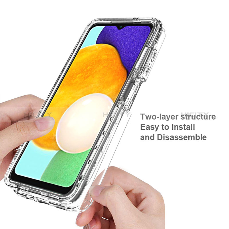 Samsung Galaxy A04s用前面と背面 360度 フルカバー 極薄ソフトケース シリコンケース 耐衝撃 全面保護 バンパー 勾配色 透明 サムスン 