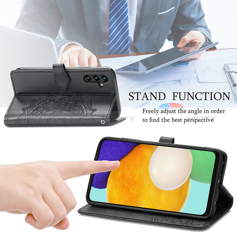 Samsung Galaxy A04s用手帳型 レザーケース スタンド パターン カバー サムスン