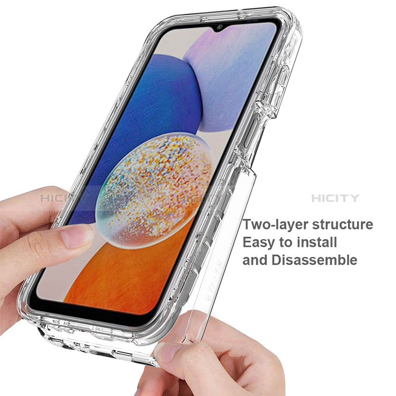 Samsung Galaxy A05s用前面と背面 360度 フルカバー 極薄ソフトケース シリコンケース 耐衝撃 全面保護 バンパー 勾配色 透明 ZJ1 サムスン 