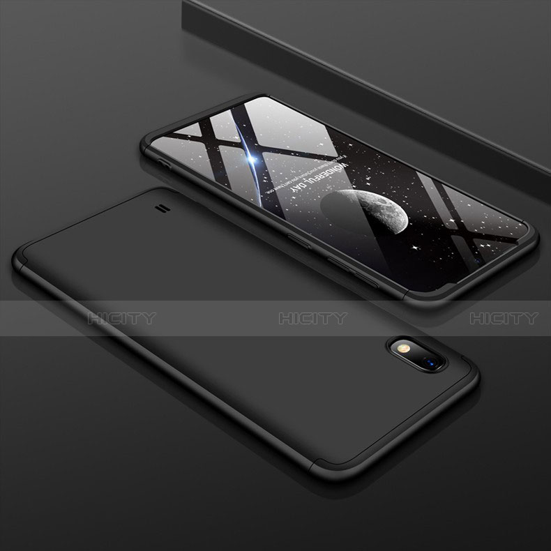 Samsung Galaxy A10用ハードケース プラスチック 質感もマット 前面と背面 360度 フルカバー サムスン ブラック