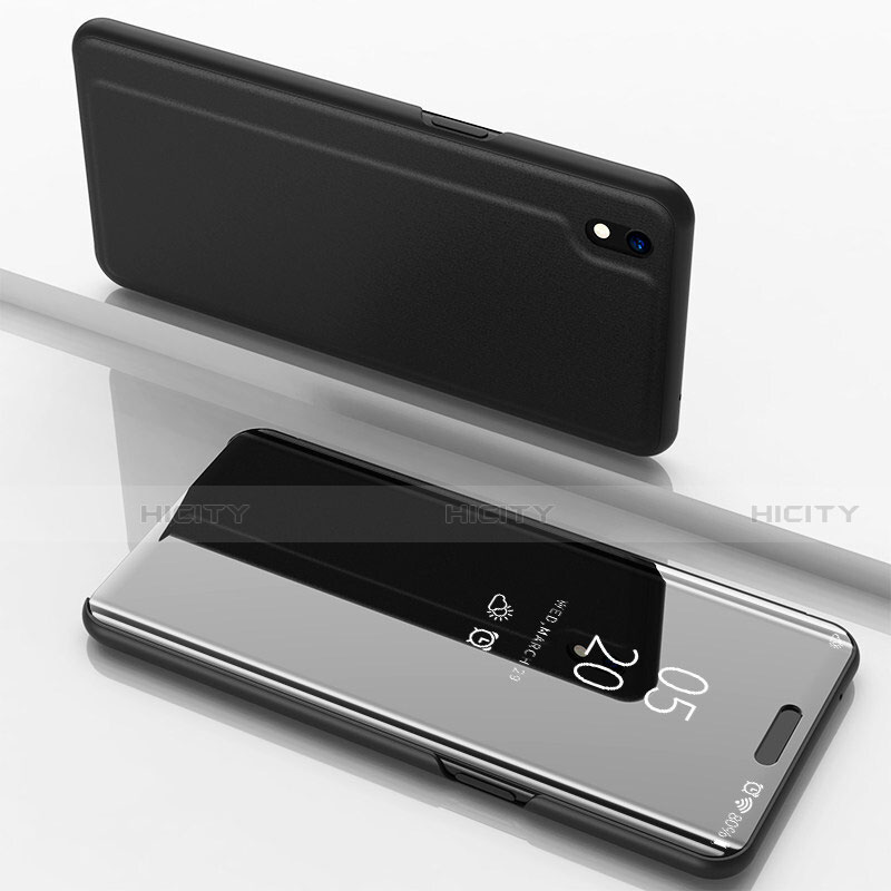 Samsung Galaxy A10用手帳型 レザーケース スタンド 鏡面 カバー サムスン ブラック