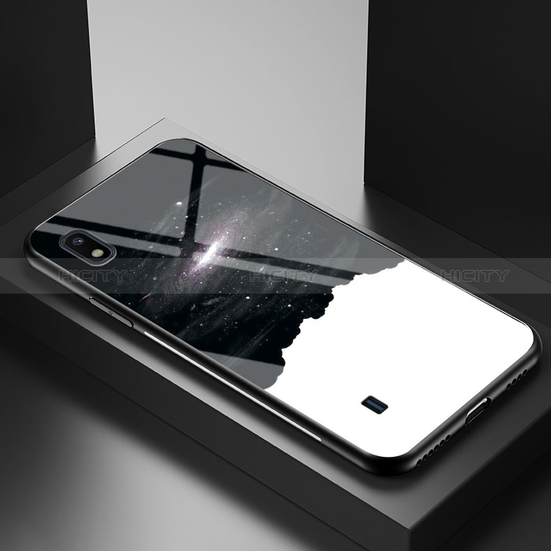 Samsung Galaxy A10用ハイブリットバンパーケース プラスチック パターン 鏡面 カバー サムスン 