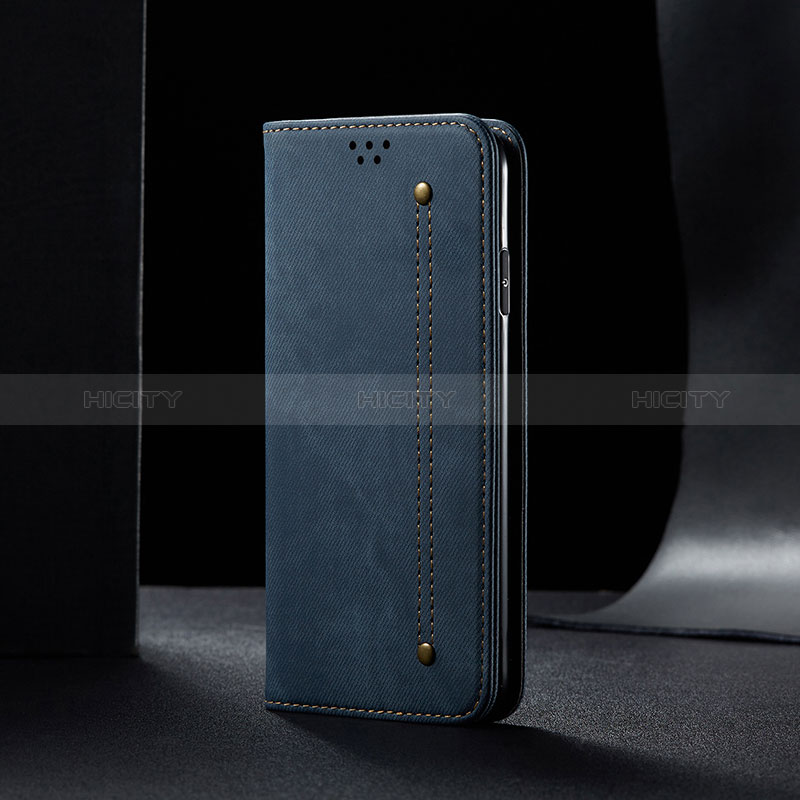 Samsung Galaxy A11用手帳型 布 スタンド B01S サムスン ネイビー