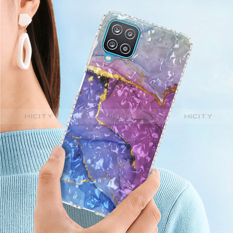 Samsung Galaxy A12用シリコンケース ソフトタッチラバー バタフライ パターン カバー Y04B サムスン 