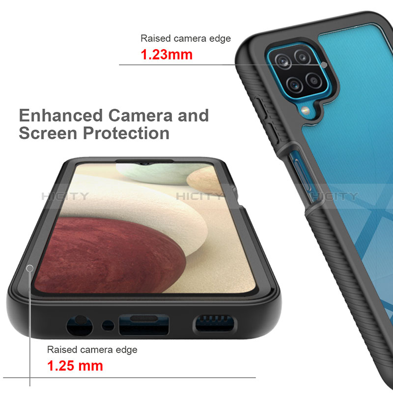 Samsung Galaxy A12用360度 フルカバー ハイブリットバンパーケース クリア透明 プラスチック カバー ZJ1 サムスン 